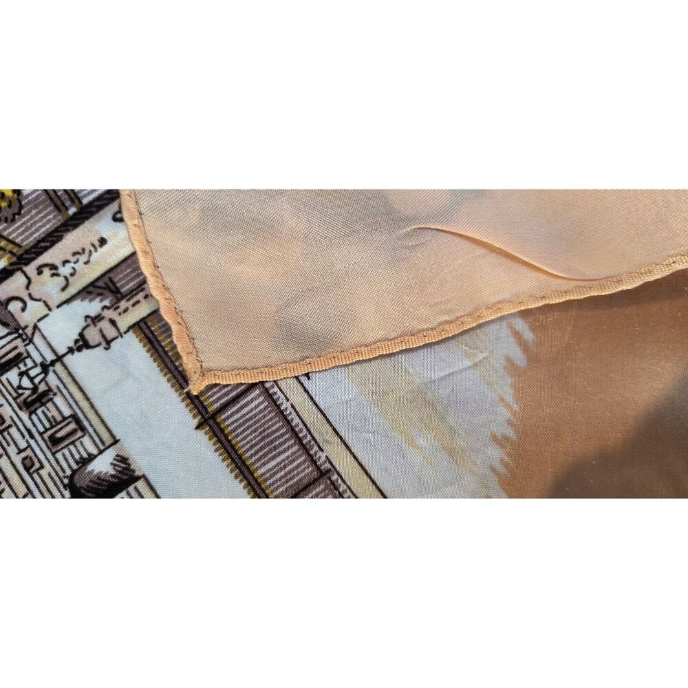 Vintage Peach London Scarf With Iconic Landmarks Print - Picture 10 of 10